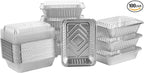 Aluminum Pans With Plastic Dome Lids - 50 Count - 2.25LB (8.5"x6") Oblong Pans - To Go Containers With Lids - Disposable Tin Foil Pans - Perfect For Catering, Meal Prep, Baking, Freezer Safe