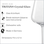Zwiesel Glas Vervino Allround Glass (Set of 6), Wine Glasses for Red, White and Sparkling Wine, Dishwasher-Safe Tritan Crystal Glasses, Made in Germany (23 Ounce)