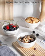 NUTRIUPS 12oz Small Bowls, 4.5in Ice Cream Bowl, Set of 8 White Ceramic Bowl for Dessert Snack Rice Side Dishes