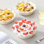 vancasso Mini Pie Pans Set of 6, 5.2 Inch Ceramic Deep Dish Pie Plates with Ruffled Edge for Baking, Microwave & Oven Safe, White