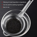 Punch Hole Sieve Fine Mesh Stainless Steel Small Colander Strainer With Handle Metal Micro Sifter Set of 2 for Kitchen Baking and Food Filter Rice,Tea,Pasta,Flour,Juice,Mini 3.55 and 4.33 Inch