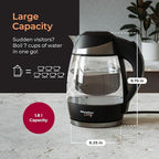 Mueller Living Electric Kettle, Electric Tea Kettle for Boiling Water, 1500W SpeedBoil with Automatic Shutoff, 1.8L Cordless with LED Light, Borosilicate Glass Tea Kettle Pot Water Heater, BPA Free