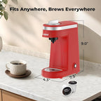 CHULUX Mini Coffee Maker for K Capsule, Single Serve Coffee Maker for One Cup Americano, Lightweight Pod Coffee Machine, Red