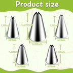Suuker Leaf Piping Tips, 5 Pieces Stainless Steel Piping Tips, Cake Decorating Supplies, DIY Baking Supplies Cake Decorating Tools