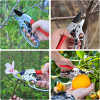 Ultra Sharp Germany Steel Pruning Shears - Cuts 3X Easier, Weak Hand Arthritis Snips, Rust-Resistant, Effortlessly 1-Inch Cut Capacity Garden Scissors, Ergonomic Handle (Red)