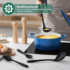 Cooking Utensils Set of 6, Onader Black Silicone Kitchen Cooking Utensils Set for Nonstick Cookware, Non Toxic & Dishwasher Safe