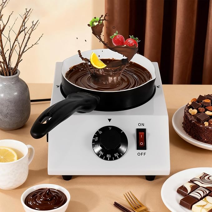 Dyna-Living Chocolate Melting Pot Chocolate Melter Pot 40W Chocolate Warmer for Melting Chocolate, Chocolate Tempering Machine for Home, Electric Chocolate Fountain Machine for Chocolate Melts