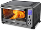 TOSHIBA AC25CEW-BS Large 6-Slice Convection Toaster Oven Countertop, 10-In-One with Toast, Pizza and Rotisserie, 1500W, Black Stainless Steel, Includes 6 Accessories
