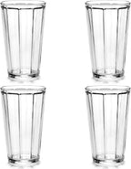 Set of 4 Longdrink Drinking Glasses | Surface glassware by Sergio Herman | Clear Water Glass Cups without Lids | Home Essentials, Kitchen Set | Suitable for Beer, Juice, Coffee