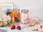 WELLIFE Pink Mason Jars 32 oz,4 Pack Wide Mouth Mason Jars for Safe Storage,Fermenting,Pickling,DIY,Crafts Decoration