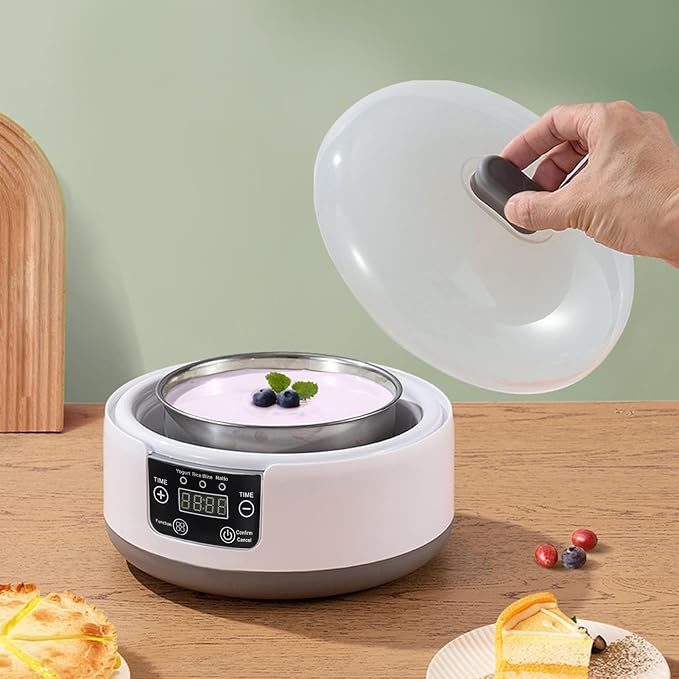 Pilipane Electric Yogurt Maker Machine 1.2L Homemade Yogurt Natto Maker Small Home Yogurt Incubator with Jars Stainless Steel Liner