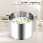 Homikit Large Stock Pot 14 Quart, Stainless Steel Chicken Soup Pot with Lid for Canning Steaming Stewing, Tri-ply Heavy Bottom Cooking Boiling Pasta Induction Stockpot, Dishwasher Safe