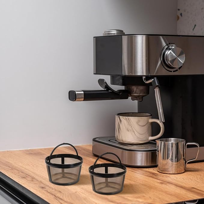 8 Packs Reusable Coffee Filter Basket for Mr. Coffee 4-5 Cup, Nylon Mesh Coffee Filter with Handle For Mr. Coffee, Black & Decker Most Coffeemakers and Brewers Universal