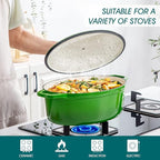 vancasso Enameled Cast Iron Dutch Oven, 9.3 Quart Dutch Oven Pot with Lid, Oval Dutch Oven Cast Iron Pot with Non Stick Enamel Coating for Bread Baking