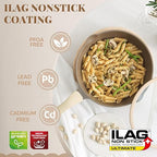 Nonstick Frying Pan, 8/10/12 Inch Skillet with Stay Cool Handle, Stain/Scratch/Crack Proof, Induction Compatible & Oven Safe, Dishwasher Safe, PTFE & PFOA Free (12-Inch, Natural Linen)