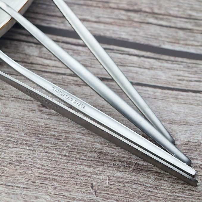 JASHII Silverware Set, 24-Piece Stainless Steel Flatware Set,Kitchen Utensil Set Service for 6,Tableware Cutlery Set for Home, Dishwasher Safe (Matte Silver)