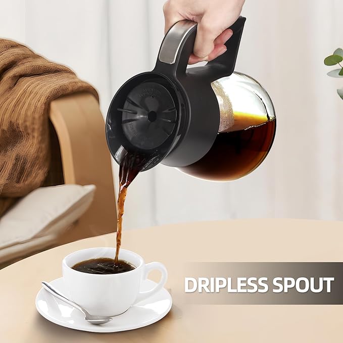 10 Cup Glass Carafe Brew-Through Lid Coffee Carafe Replacement Coffee Pot Compatible with Ninja Dual Brew Coffee Maker CF090 CF092 CF097 CM400 CP300 CP301 CP307 Coffee Bar System