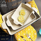 Sweejar Ceramic Bakeware Set, Rectangular Baking Dish Lasagna Pans for Cooking, Kitchen, Cake Dinner, Banquet and Daily Use, 11.8 x 7.8 x 2.76 Inches of Casserole Dishes (Jade)