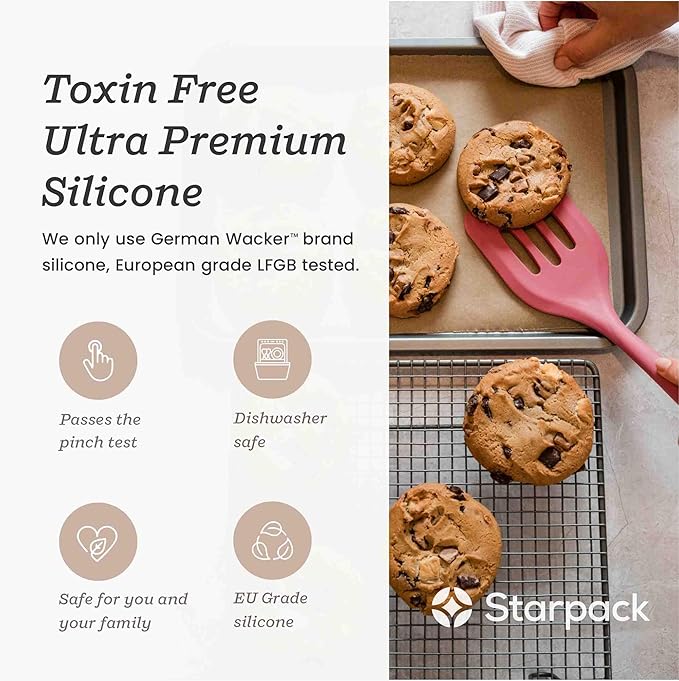 Starpack 'Stir & Serve' Silicone Cooking Utensils Set (5 Pcs) - Kitchen Utensils Set Heat Resistant to 600°F - Kitchen Utensils for Nonstick Cookware - Silicone Utensil Set for Mixing & Cooking