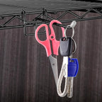 8 Pcs Accessory Hooks for Wire Shelving with Rubber Cover Heavy Duty Metal Hooks for Hanging Kitchen Utensils Wire Shelf Accessories Room Organization (Black)