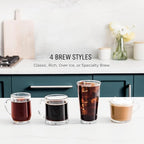 Ninja Pod & Grounds | Coffee Maker | XL Single-Serve | K-Cup Pod Compatible | Brews Grounds | Compact Design | Built-In Milk Frother | 68-oz. Reservoir, 6-oz. Cup to 24-oz. Mug Sizes | Stone |PB055AST