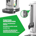 Commercial Coffee Urn 100 Cup/15L Coffee Dispenser with Upgraded Percolator, 304 Stainless Steel Hot Water Urn Beverage Dispenser with Keep Warm Mode, Large Coffee Maker for Catering Party