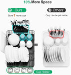 GSlife 2 in Set of Dish Drying Rack and Sink Caddy - Dish Rack for Kitchen Counter with Slots, Utensil Holder, Cup Holder, Cutting Board Holder, Black