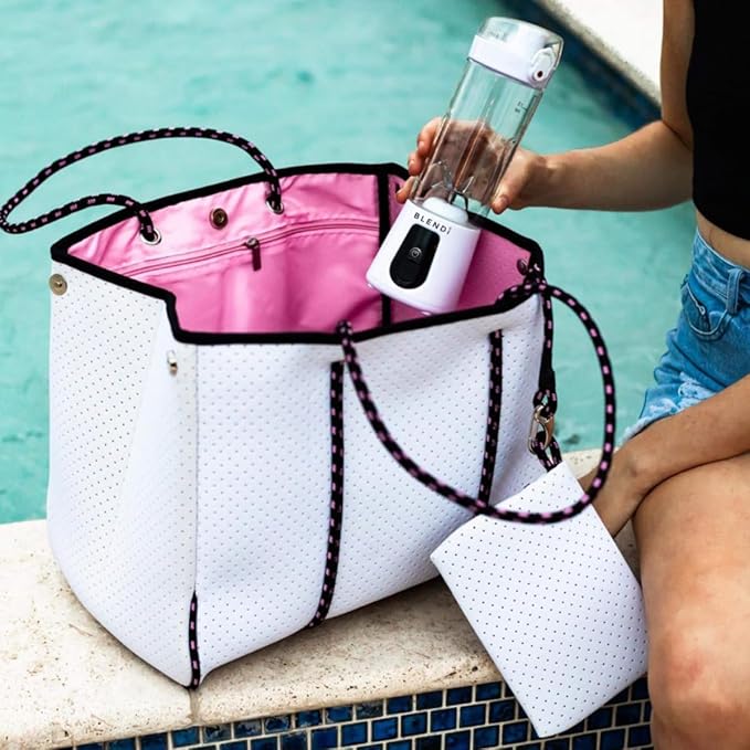 BLENDi Pro+ Portable Blender (17.5oz, White) – Powerful Ice Crushing 120W Motor, USB-C Rechargeable, Cordless Personal Blender Smoothies & Shakes – BPA-Free, Travel-Friendly