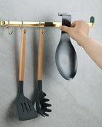Matte Black Spoon Rest, Stainless Steel Spoon Holder for Stove Top, kitchen utensils Holder for Ladles, Tongs, Spatula, Stove Spoon Holder, Pot Lid Holder, Dishwasher Safe (1PC-9.5 Inch)