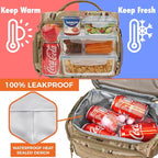 opux Tactical Lunch Box for Men, Camo Mens Insulated Lunch Bag for Adult, Leakproof Soft Lunch Cooler with MOLLE Mesh Side Pockets, Multicam Heavy Duty Lunchbox Pail for Work Women, Large, 18 Cans