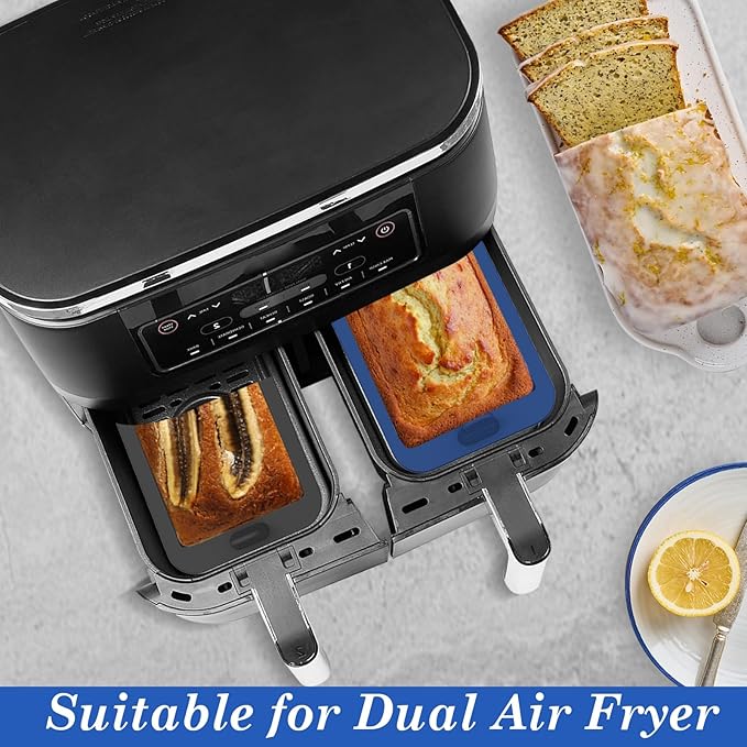 Webake Silicone Air Fryer Bread Loaf Pan for Baking, Nonstick Mini Loaf Pan wih Handle, BPA Free Set of 2