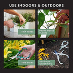 Modern Sprout Pruning Shears - Herb Snipping Scissors- Lightweight Gardening Tools W/Easy Lock - Flower Cutter Garden Shears - Carbon Steel Blade + Plastic-Free Reusable Holster (Multicolor, 12 Pcs)