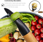 Trez Treamer 4 Pack Vegetable Peelers for Kitchen, Super Sharp Wooden Potato Peeler Set for Apple Cucumber Carrot Fruit Potatoes Veggie Peeler Bulk with Stainless Steel Blade,Dishwasher Safe
