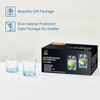 CREATIVELAND Solid Color Drinking Glasses Set of 6, 10 OZ Wind-blown Ripples Glass Tumbler Glassware for Water, Juice, Different Options for Home, Restaurant, Hotel, Bar, Blue