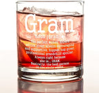 kunlisa Gram Gifts Whiskey Glasses, Best Grandma Gifts for Mother's Day Birthday from Grandkids, 10 oz Drinking Rocks Glasses for Women Whisky Cocktail Scotch Bourbon Liquor