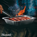 Bluetable Aluminum Foil Pans 9x13 Half Size Bulk [100 Case Pack] Heavy Duty Disposable Foil Pans - Chafing Dish Pan Baking Pan - Steam Table Pans, 9 x 13 Aluminum Trays for Serving Food [100 Pack]
