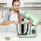 Stand Mixer, 5.5 Quart, 10 Speed Tilt-Head Food Mixer, Kitchen Electric Mixer with SS Bowl, Copper Motor, Beater, Dough Hook, SS Egg Whisk (450W Green)