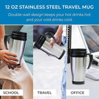 Koolatron Kenmore Single Serve Coffee Maker & Stainless Steel Travel Mug, Capsule/Pod & Ground Coffee Brewing, K Cup Compatible, Hot & Iced Coffee Machine, 6 to 14 Oz Brew Sizes, Auto Shut-Off, Red