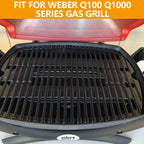 BBQ-PLUS 7582 Cast Iron Cooking Grate for Weber Baby Q Series Parts Q1000 Grill Accessories Q100 Q120 Q1200 Sreies,Grill Grate Replacement for Weber 386001 386002,17 x 12.7 with Carry Bag