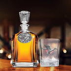 Heritage Pewter Pintail Duck Square Shot Glass | Hand-Sculpted 1.5 Ounce Shot Glass | Intricately Crafted Metal Pewter Inlay