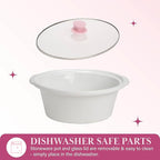 Paris Hilton 6-Quart Manual Slow Cooker, Features Three Settings (Low, High, Warm), Naturally Nonstick and Dishwasher Safe Stoneware Insert, Family Sized Capacity, Pink