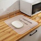 Silicone Dish Drying Mat for Multiple Usage,Easy clean,Eco-friendly,Heat-resistant Silicone Mat for Kitchen Counter or Sink,Refrigerator or Drawer Liner Translucent XL 18 inches x 16 inches