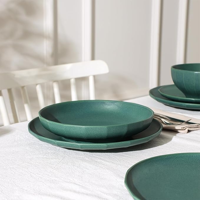 Stone Lain Rio 4-Piece Pasta Bowl Set Stoneware, Green