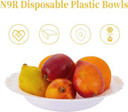N9R 30PCS Disposable Soup Bowls with Gold Relief, 12 Oz Fancy Plastic Soup Bowls for Holidays, Parties, Weddings, Catering and Everyday Use