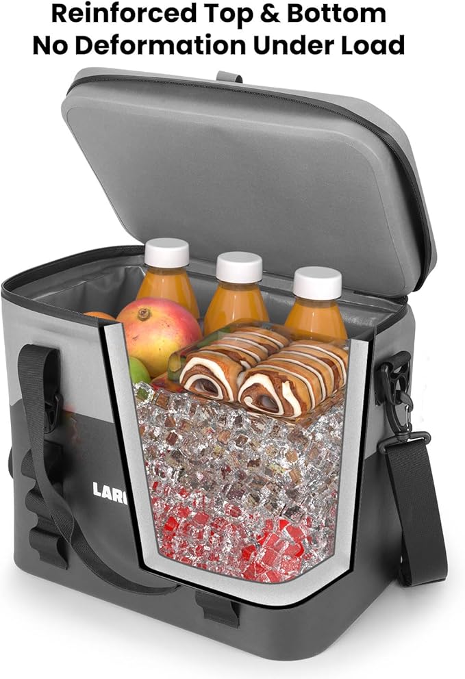 Soft Cooler Bag 24 Can Ultra-Tough Small Cooler, Insulated Soft Sided Cooler Bag, Portable Small Ice Chest with Shoulder Strap, Waterproof Cooler Bag for Camping, Beach, Picnic, Car, Fishing