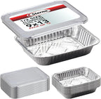 Sterno Aluminum Pans with Lids, Half Size, 9x13, Disposable Foil Tray for Baking, Roasting, Chafing, Great for Storage and Leftovers (24pcs)