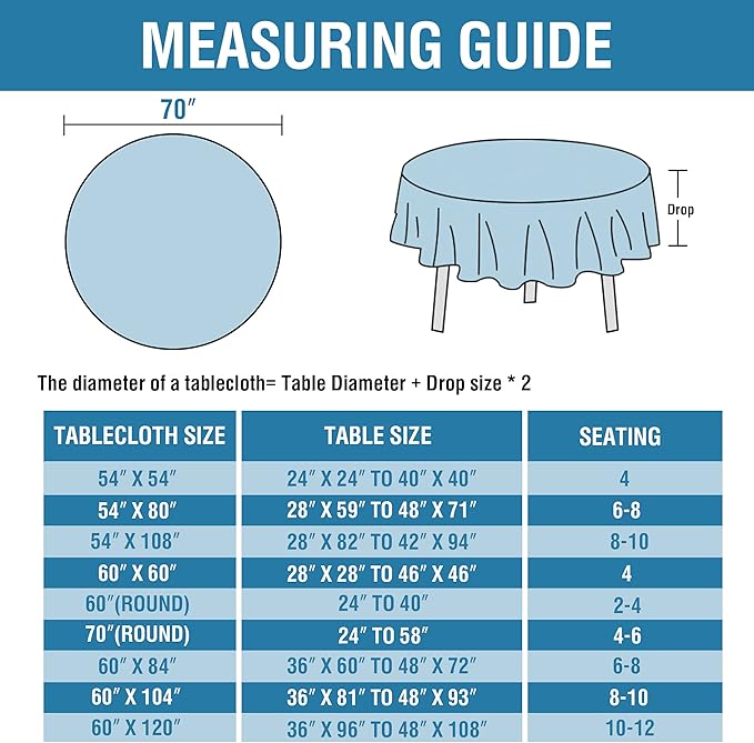 H.VERSAILTEX Linen Textured Table Cloths Round 70 Inch Premium Solid Tablecloth Spill-Proof Waterproof Table Cover for Dining Buffet Feature Extra Soft and Thick Fabric Wrinkle Free, Taupe