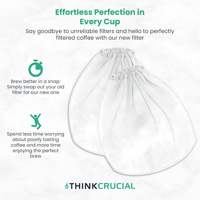 2 Replacement Strainer Bags Compatible With Toddy« Cold Brew System 5 Gallon Commercial Brewers, Washable & Reusable - by Think Crucial (2 Pack)