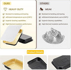 Aluminum Foil Pan with Lids,Heavy Duty Disposable Aluminum Baking Pans,14.57"×10.63" Steam Table Pan for Cooking,Heating, Storing,Prepping Roasting and Chafing (5 Pack Black and Gold w/Lids)