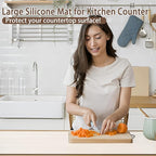Silicone Mats for Kitchen Counter, 48"x32"(120cmx80cm) Large Heat Resistant Mat Kitchen Island Waterproof Countertop Protector Mat Nons-slip Extra Large Counter Mat, Light Gray